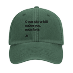 bone verde garrafa bordado O que não te kill makes you, mais forte poesia coco