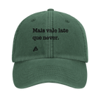 bone verde garrafa bordado Mais vale late que never poesia coco