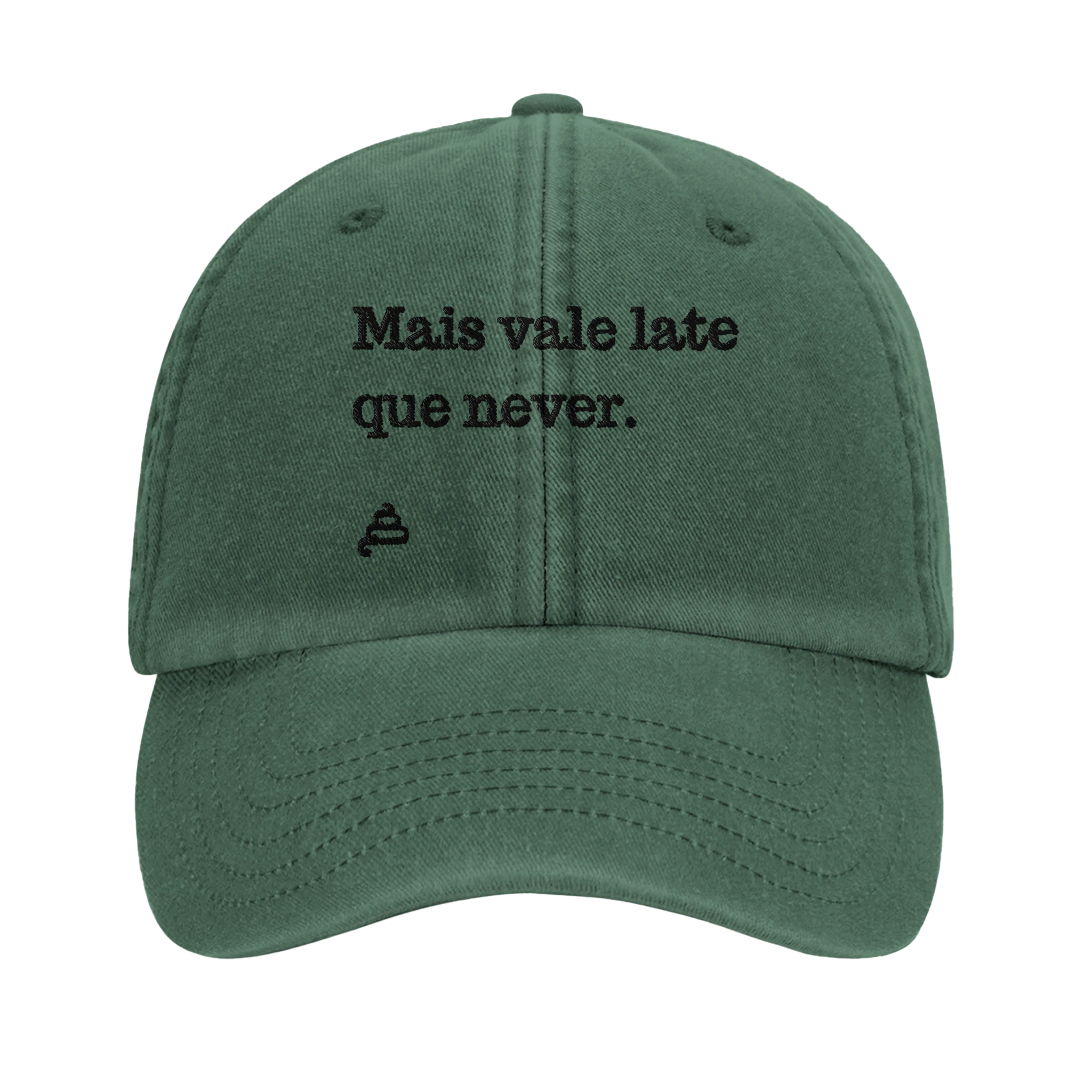 bone verde garrafa bordado Mais vale late que never poesia coco