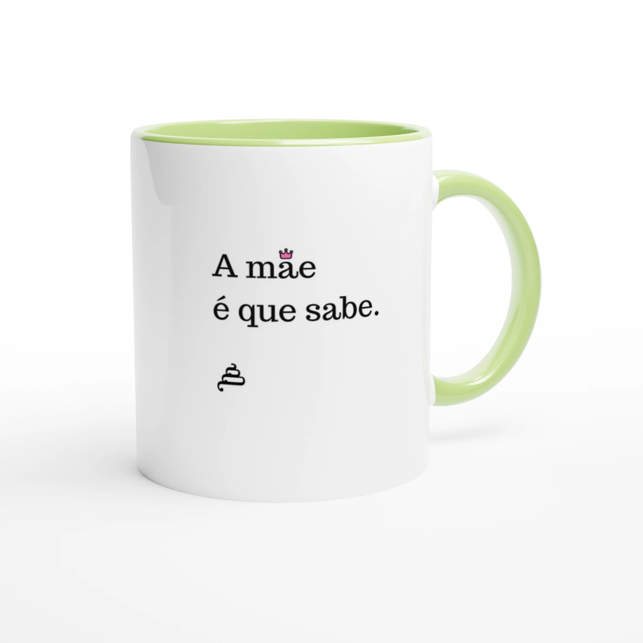 caneca branca com interior verde a mãe é que sabe ideia presente dia da mãe