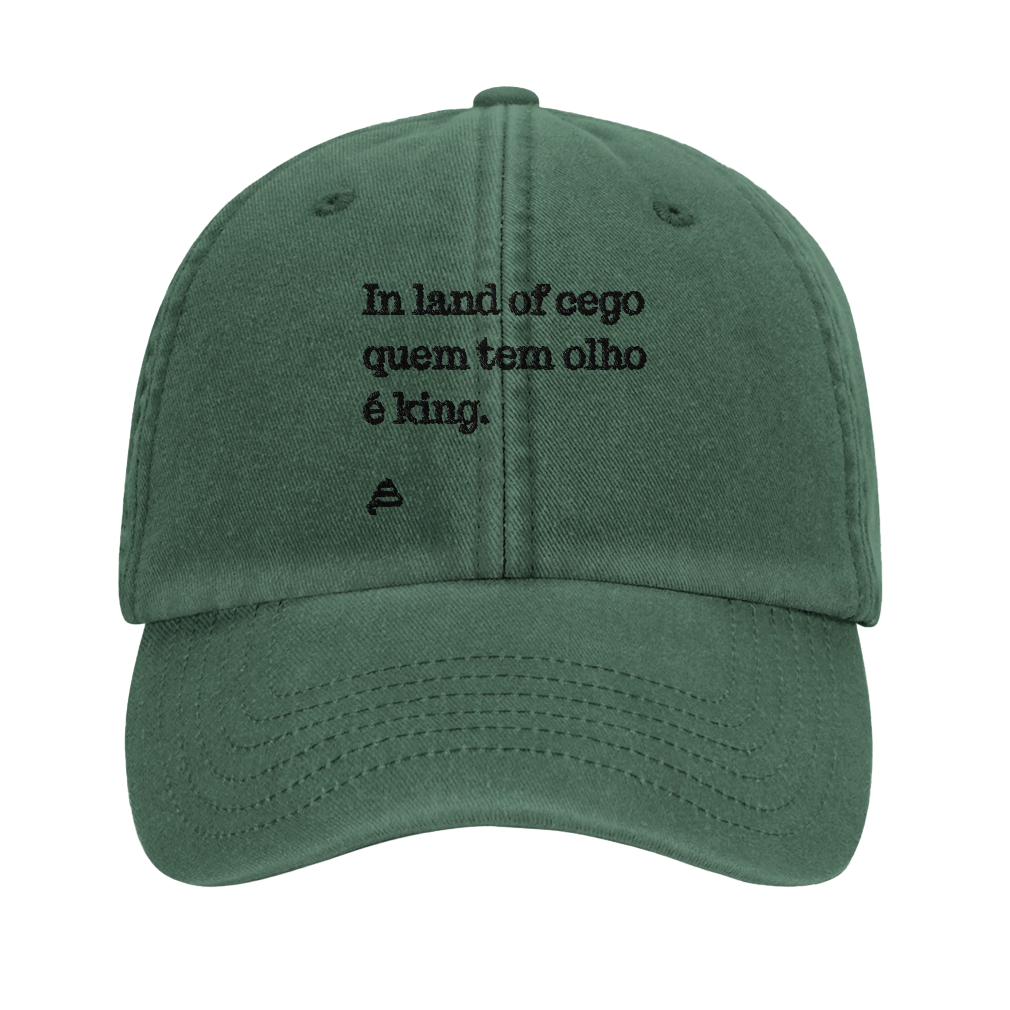 bone verde garrafa bordado In land of cego quem tem olho é king poesia coco