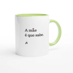 caneca branca com interior verde a mãe é que sabe ideia presente dia da mãe