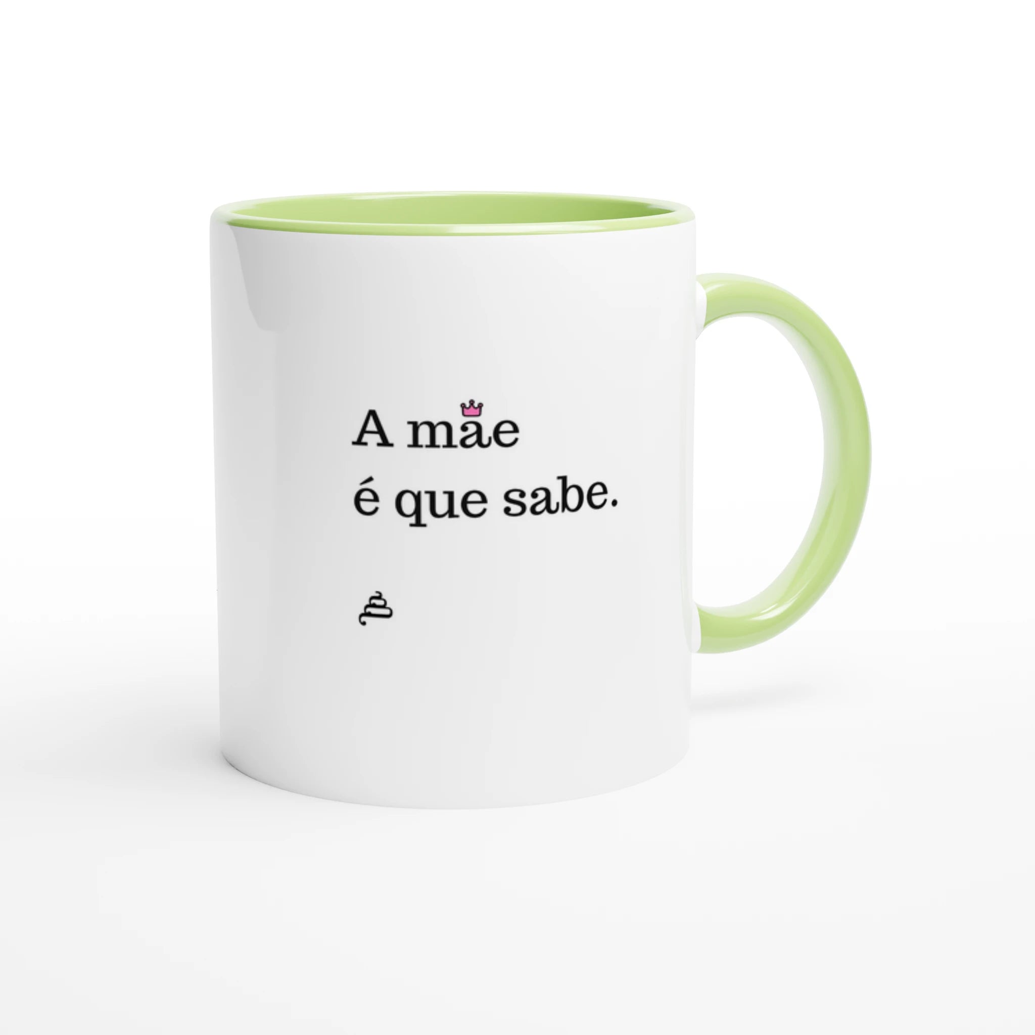 caneca branca com interior verde a mãe é que sabe ideia presente dia da mãe