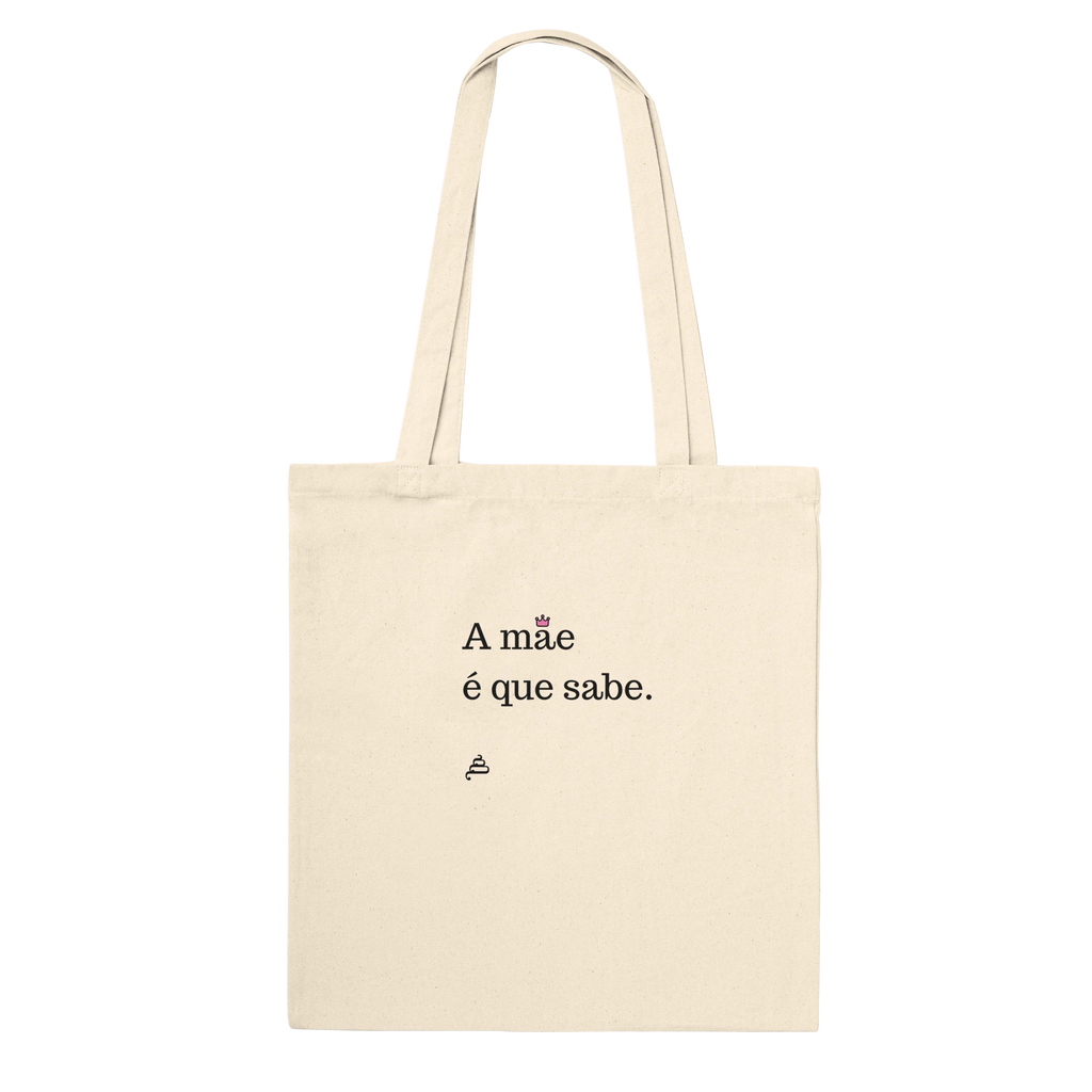 tote bag bege frase mãe minimalista