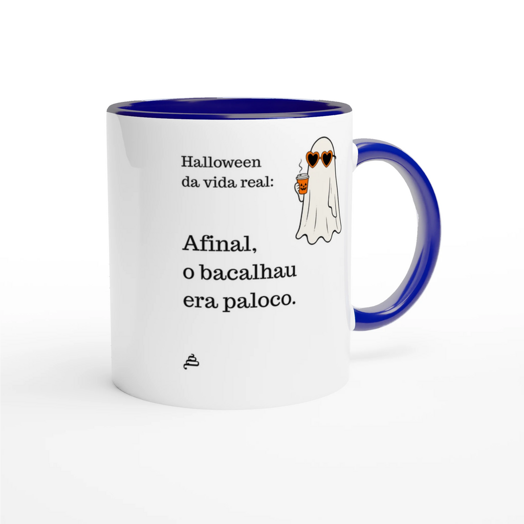 Caneca azul Halloween da vida real: Afinal, o bacalhau era paloco — Poesia Cocó