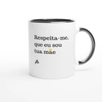 caneca branca com interior preto Respeita-me, que eu sou tua mãe presente original