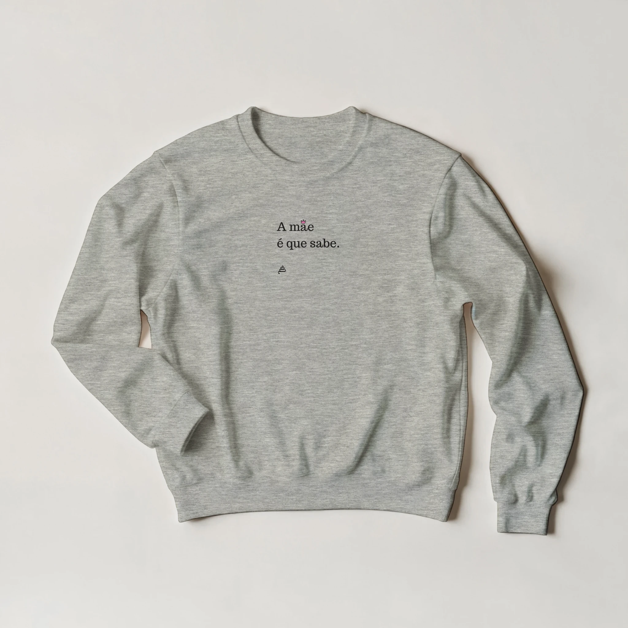 sweatshirt cinzenta a mãe é que sabe estilo minimalista