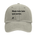 bone vintage grisalho bordado Mais vale late que never poesia coco