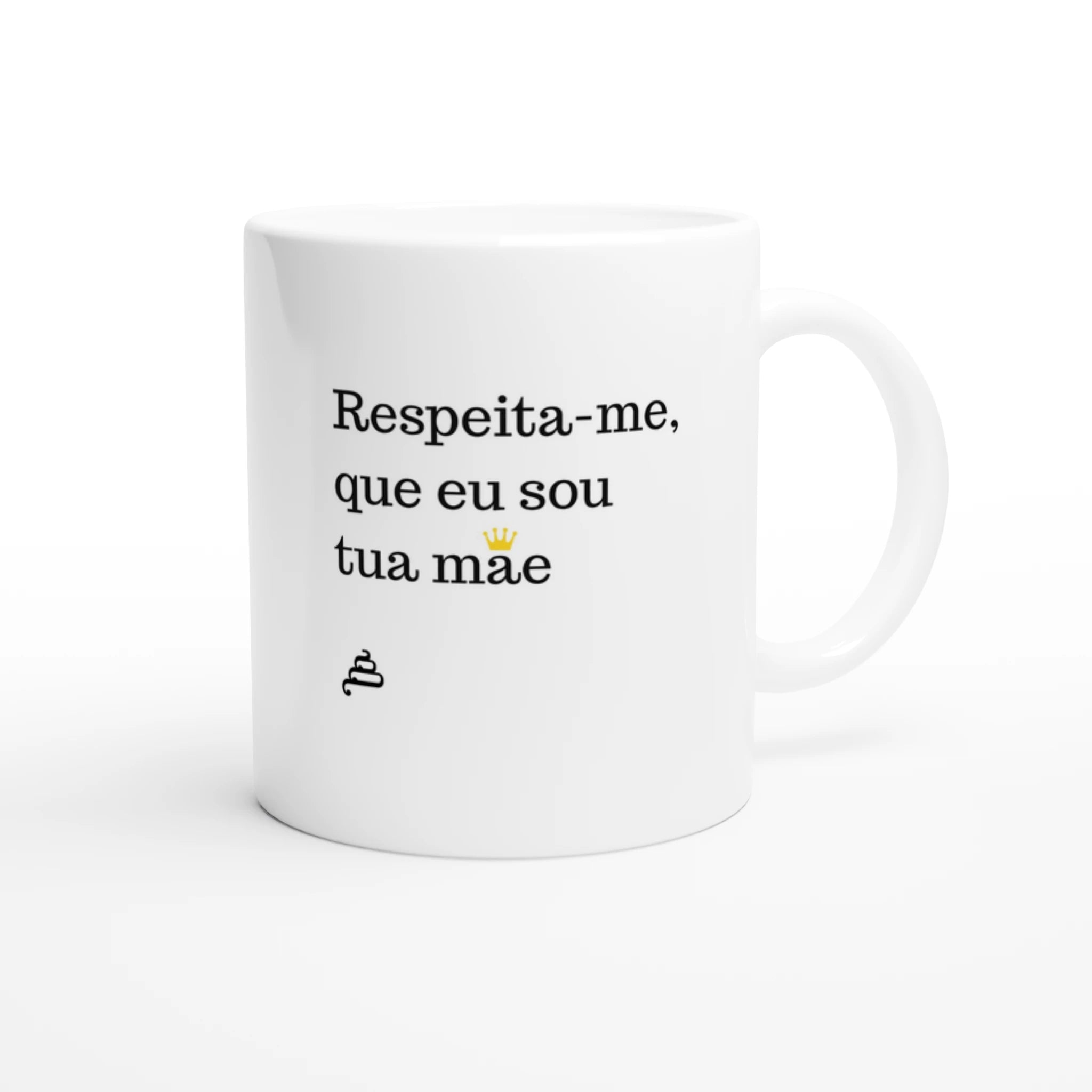 caneca branca Respeita-me, que eu sou tua mãe presente dia da mãe original portugal