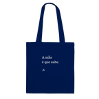 saco tote azul marinho frase mãe